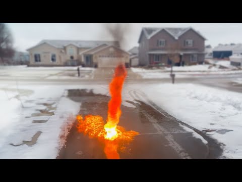 Fire Tornado Spawns on Driveway